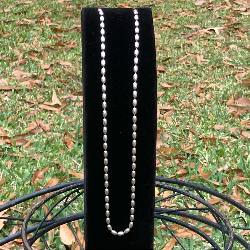 ‼️SOLD‼️ Sterling Silver Rice Bead Necklace